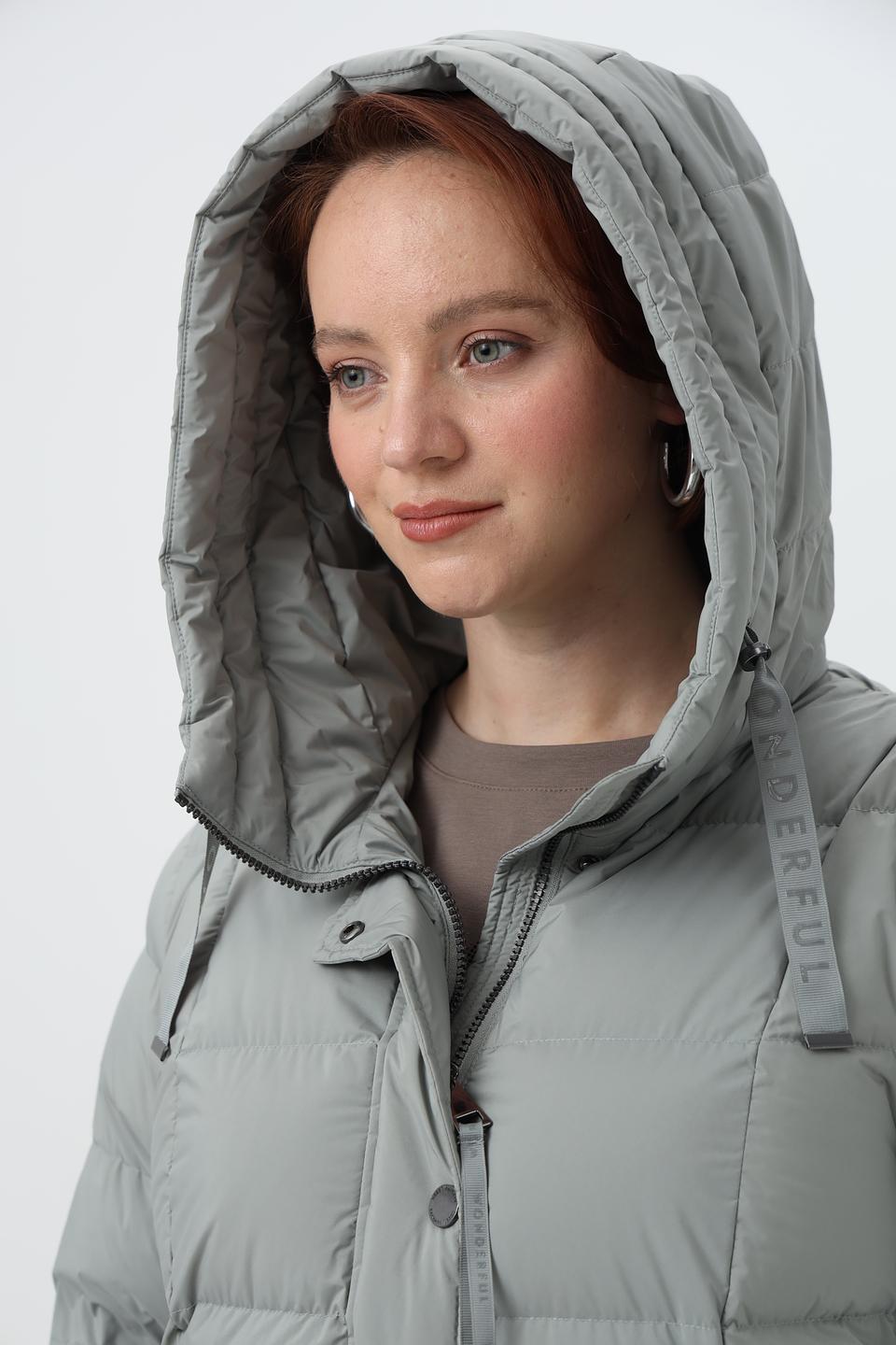 Пальто Lebek стеганое серое