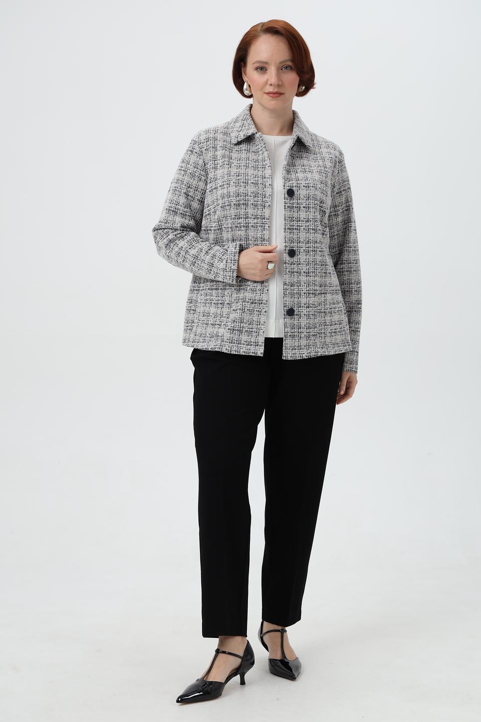 Жакет Lebek в клетку серый