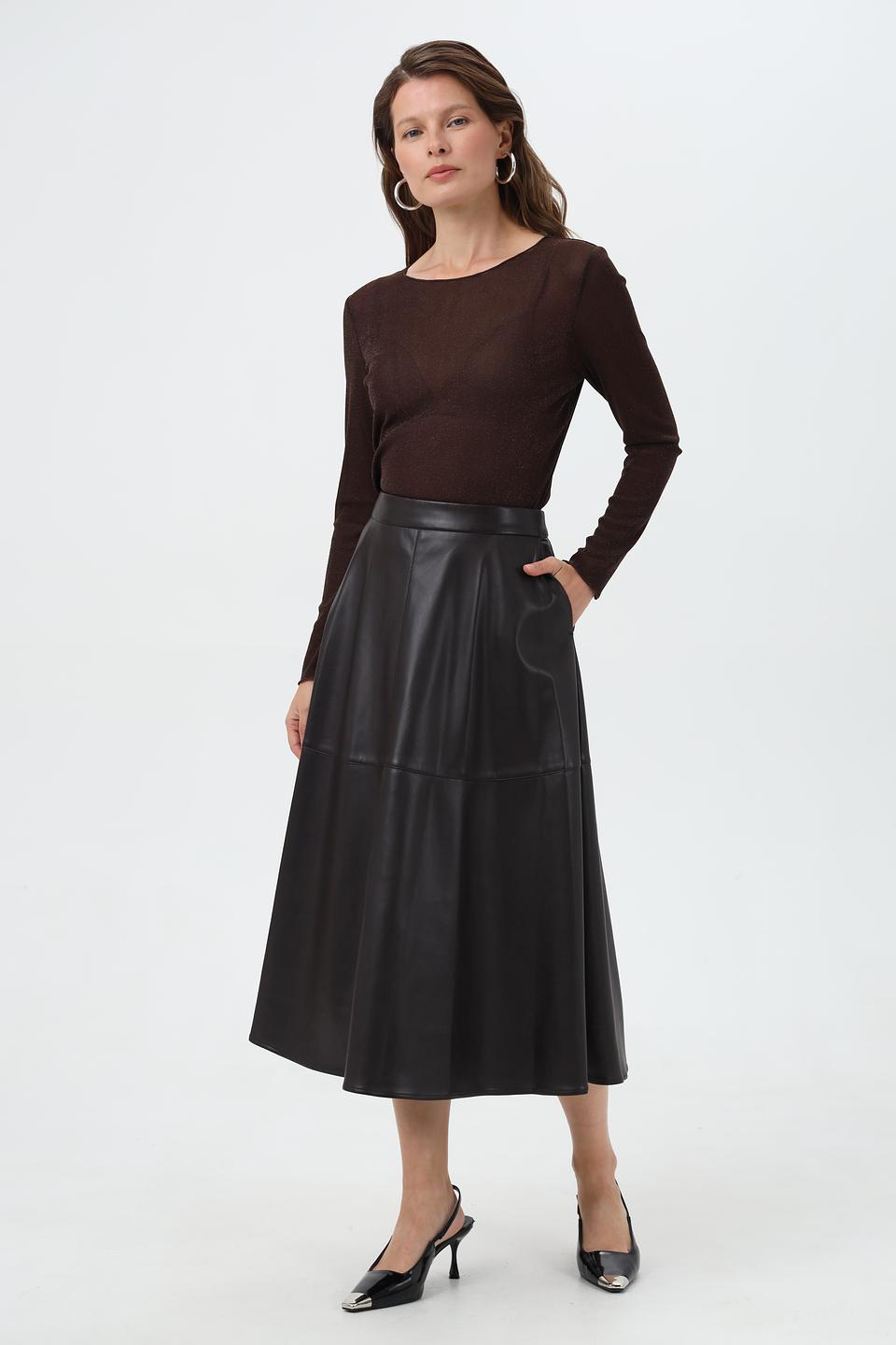 Юбка Oui из экокожи миди