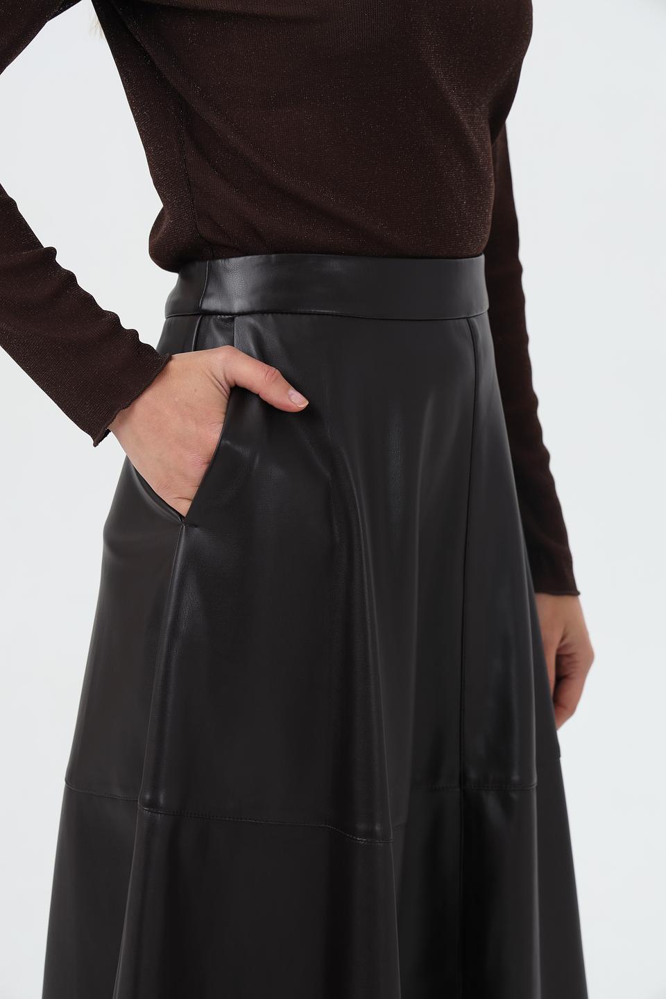 Юбка Oui из экокожи миди