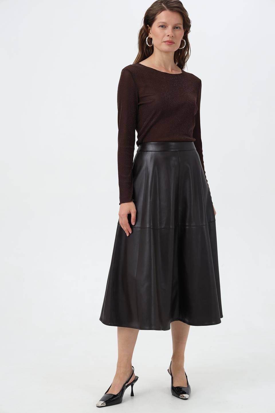 Пуловер Oui с блестками коричневый