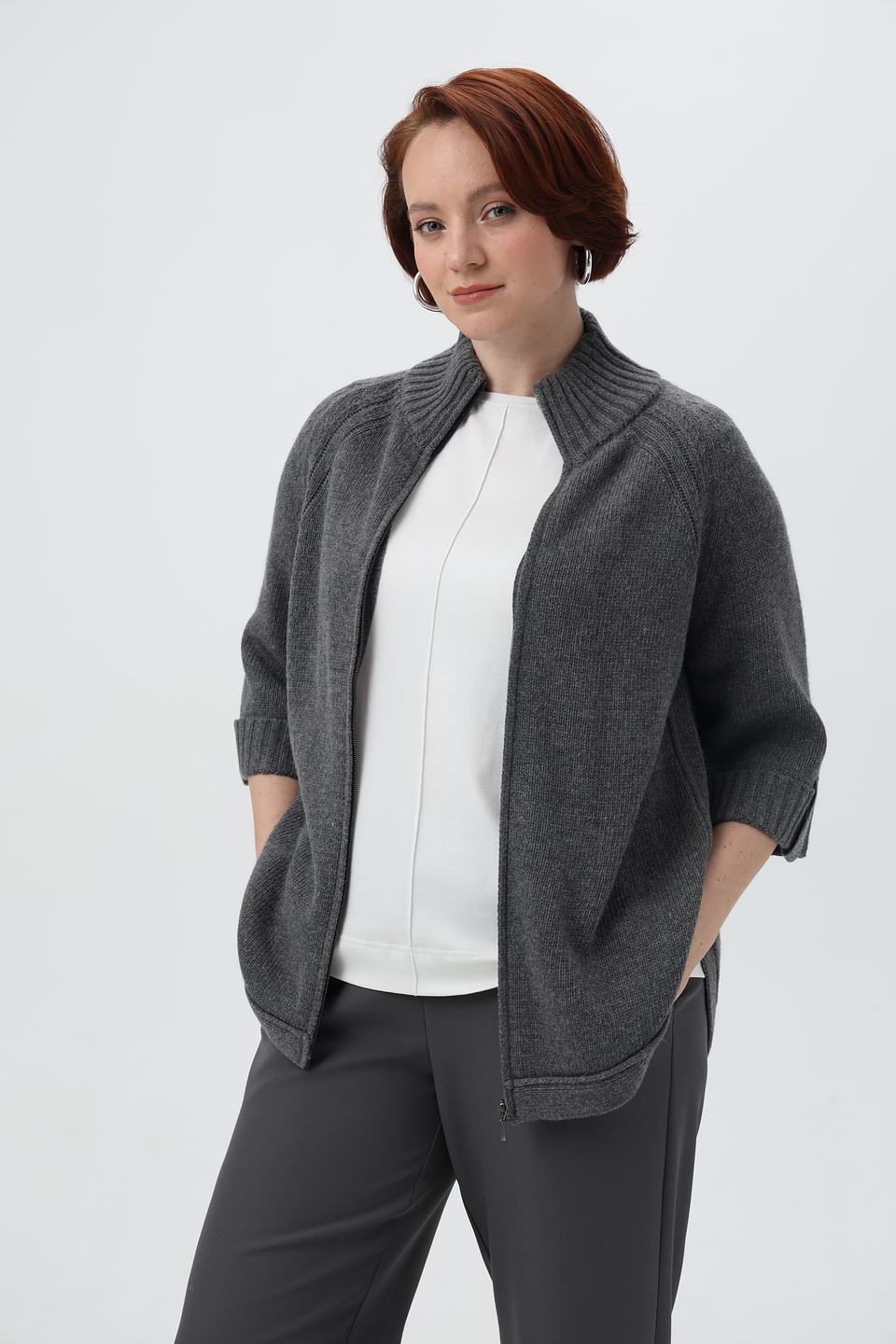 Жакет Lebek серый с воротником