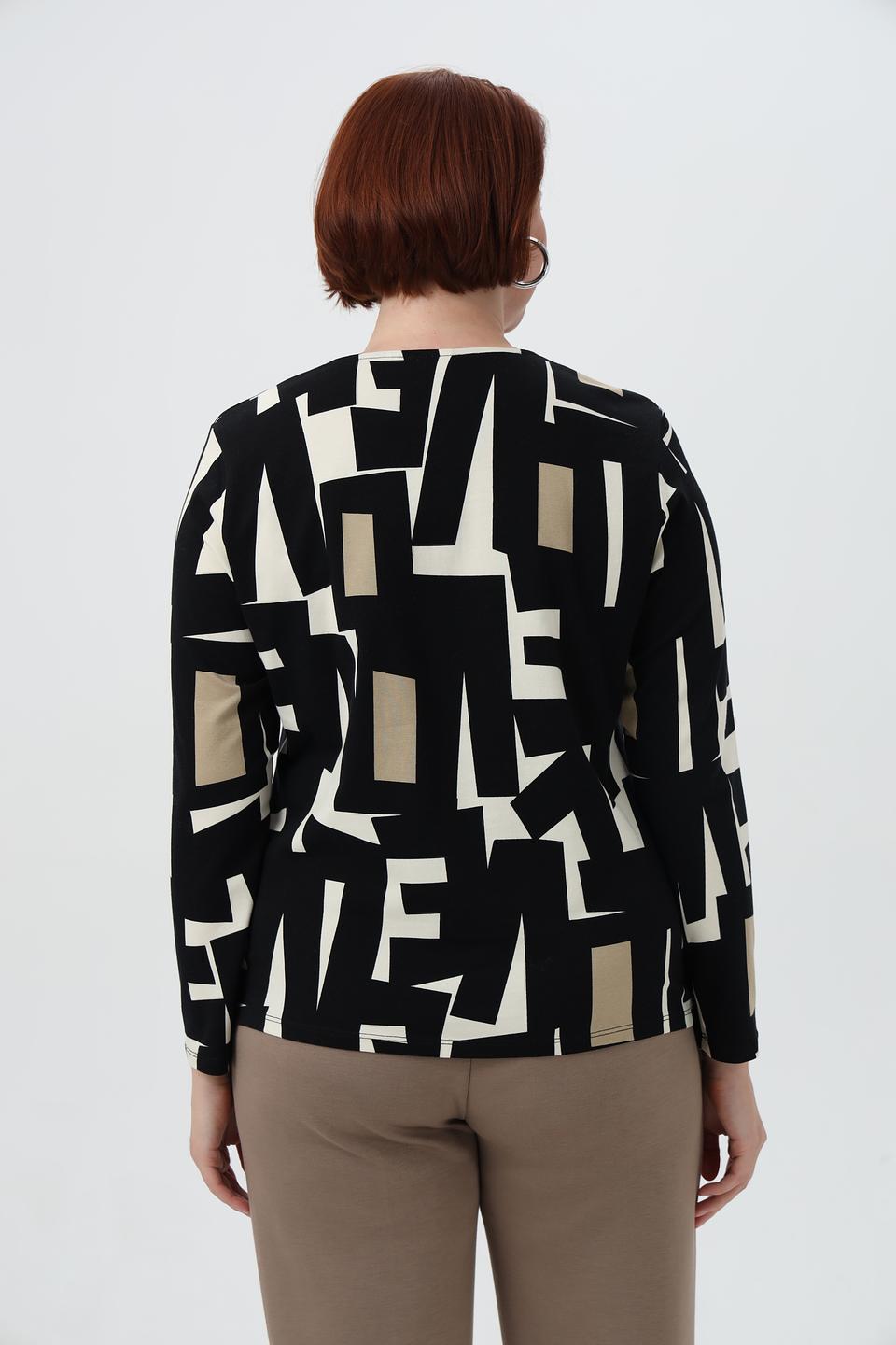 Лонгслив Lebek с абстрактным принтом