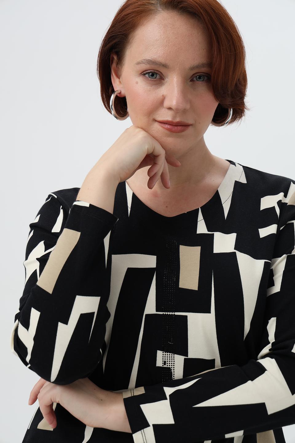 Лонгслив Lebek с абстрактным принтом