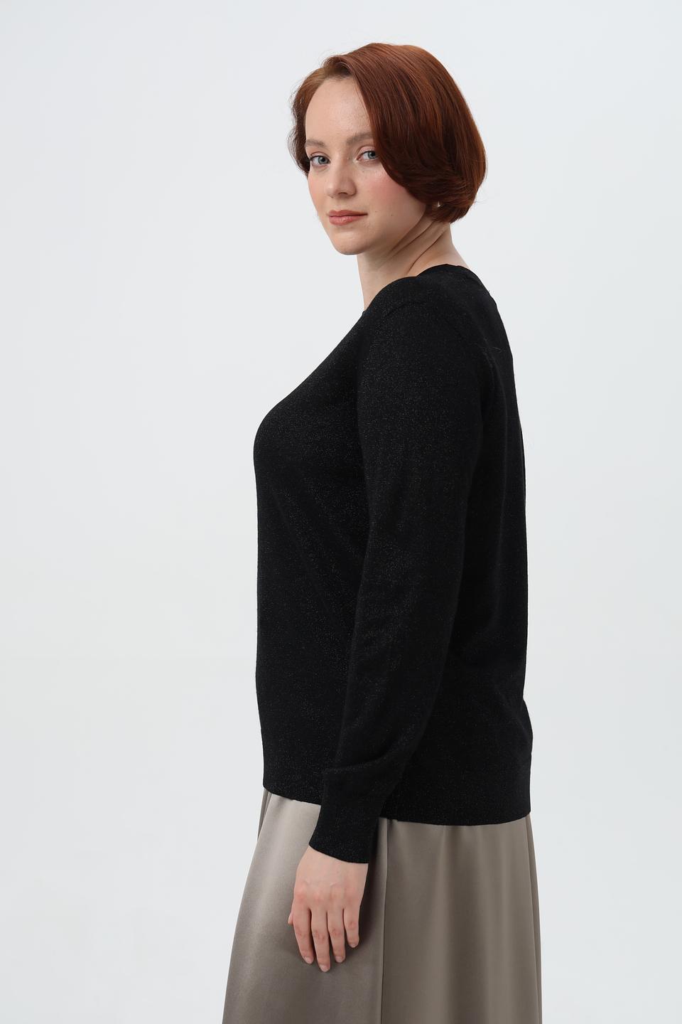 Пуловер Barbara Lebek с вырезом чёрный