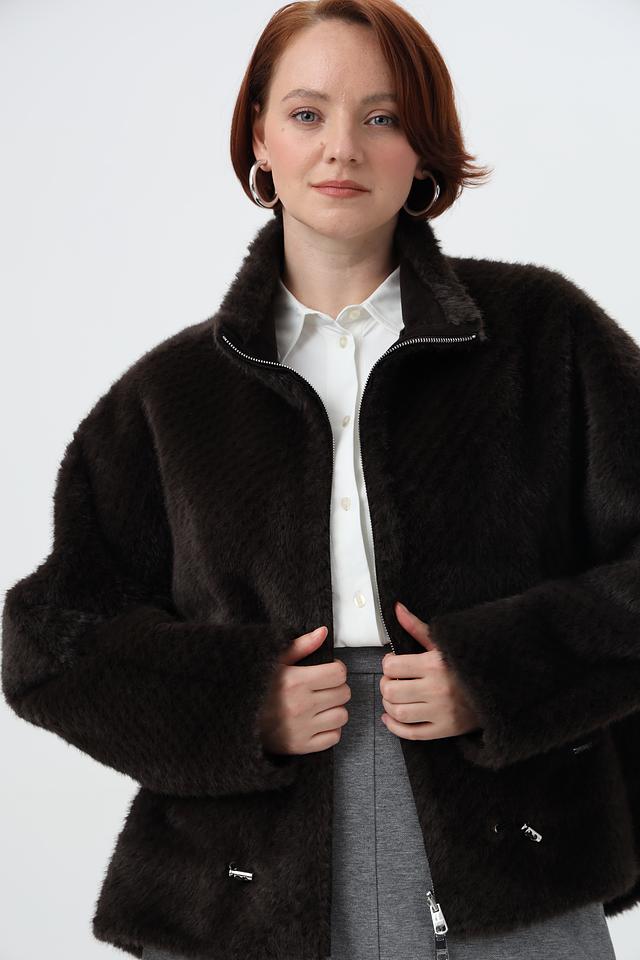 Шуба Cinque из искусственного меха коричневый