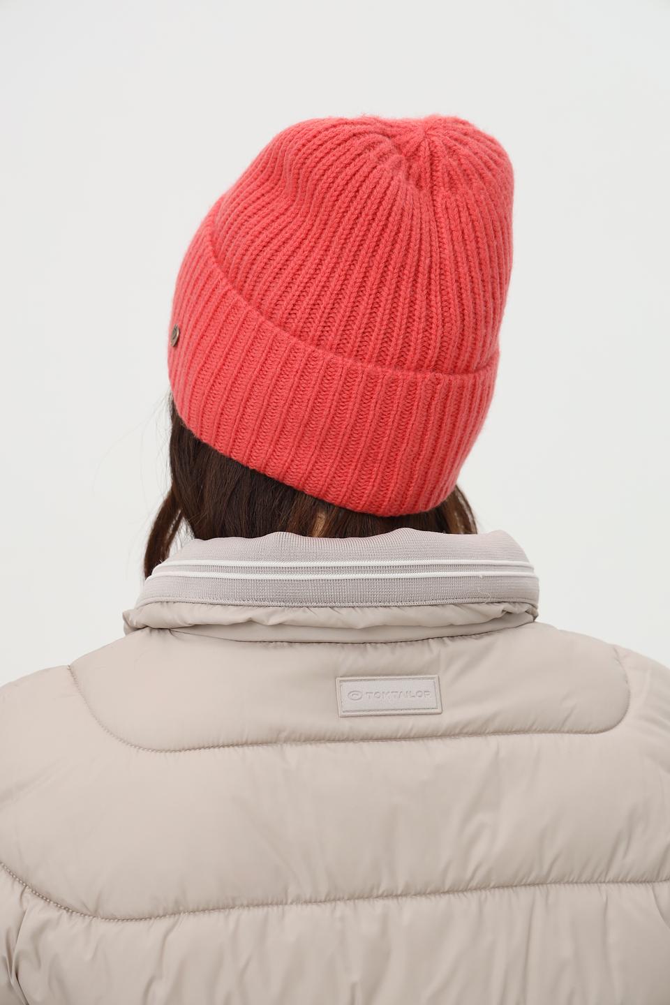 Шапка Fraas вязаная коралловая