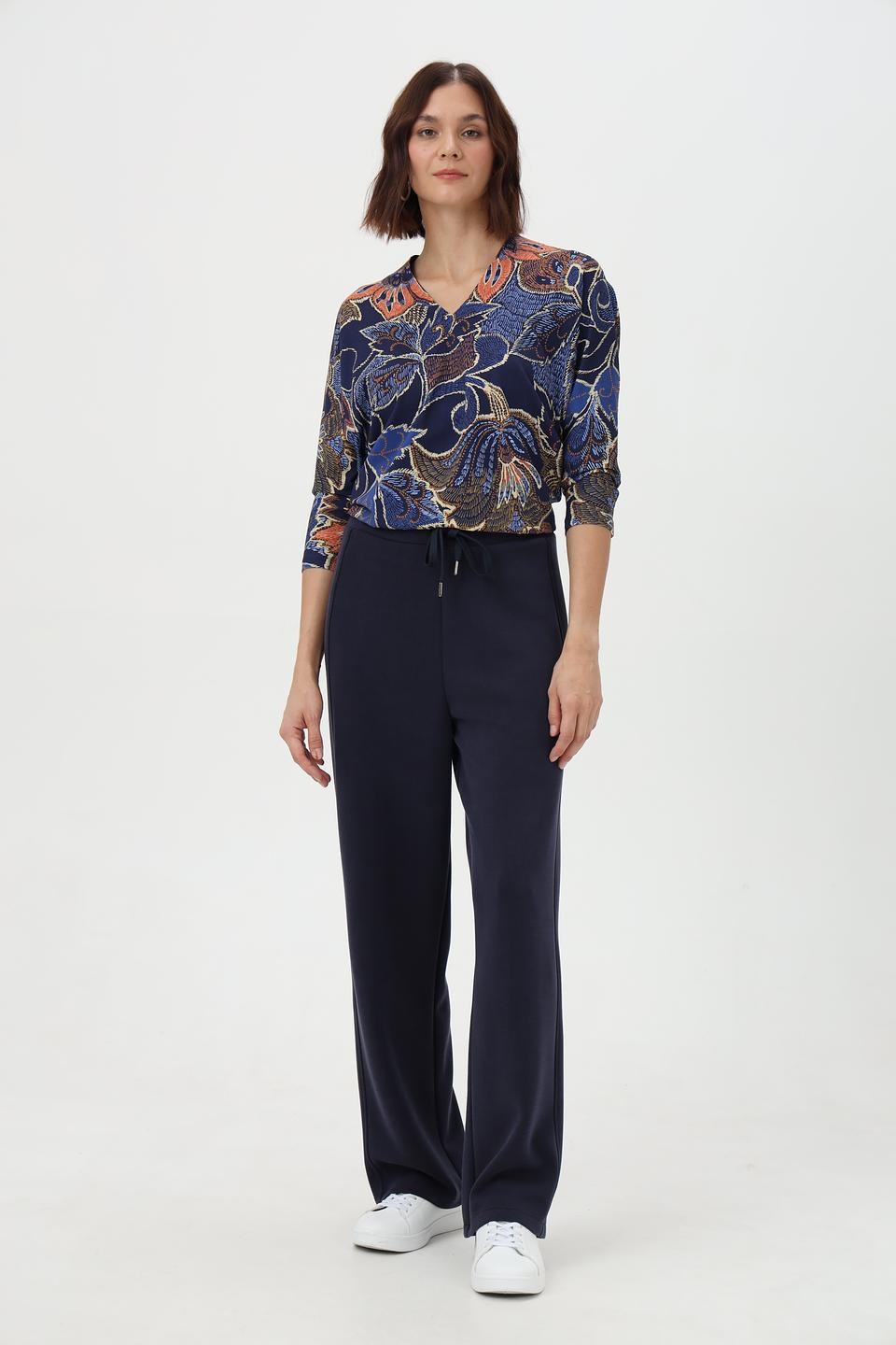 Брюки Croche wom темно-синие