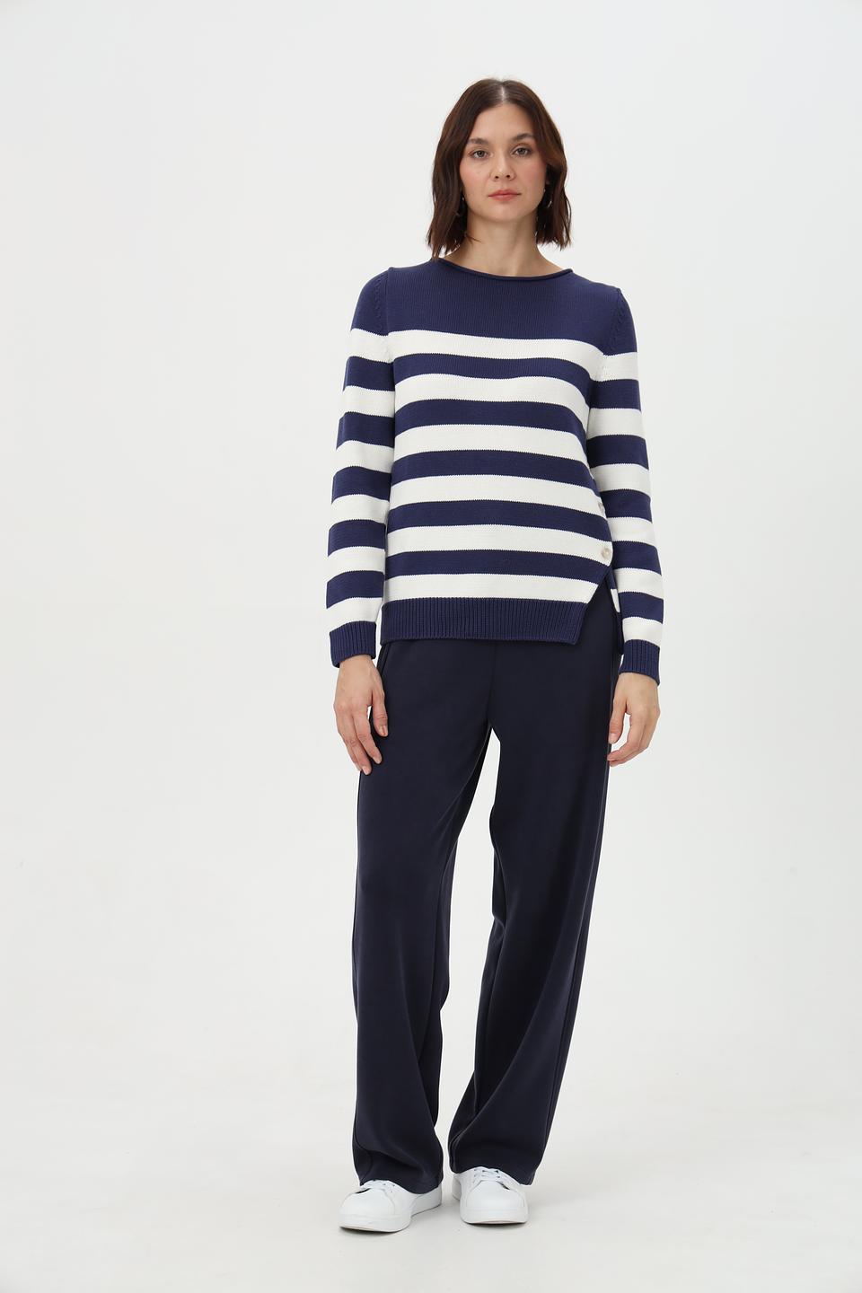 Пуловер Oui в полоску