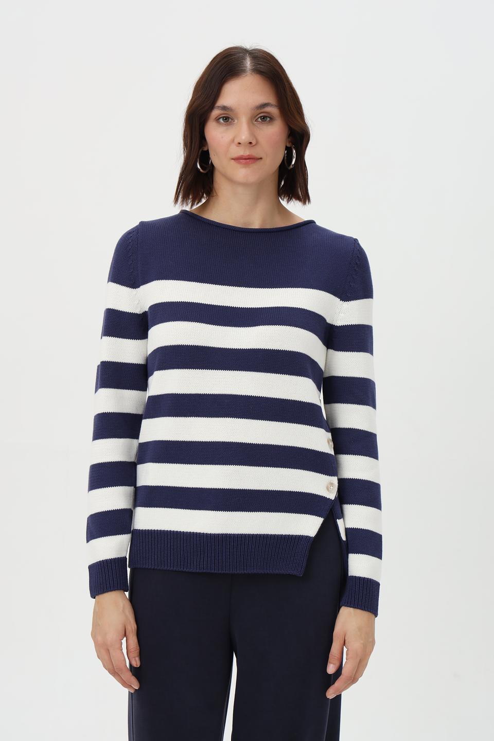 Пуловер Oui в полоску