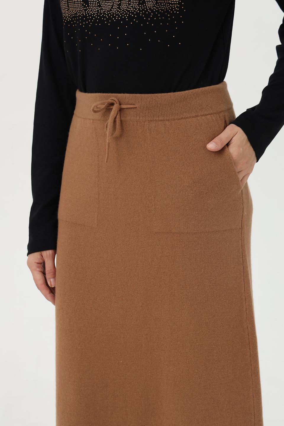 Юбка вязаная Oui коричневая