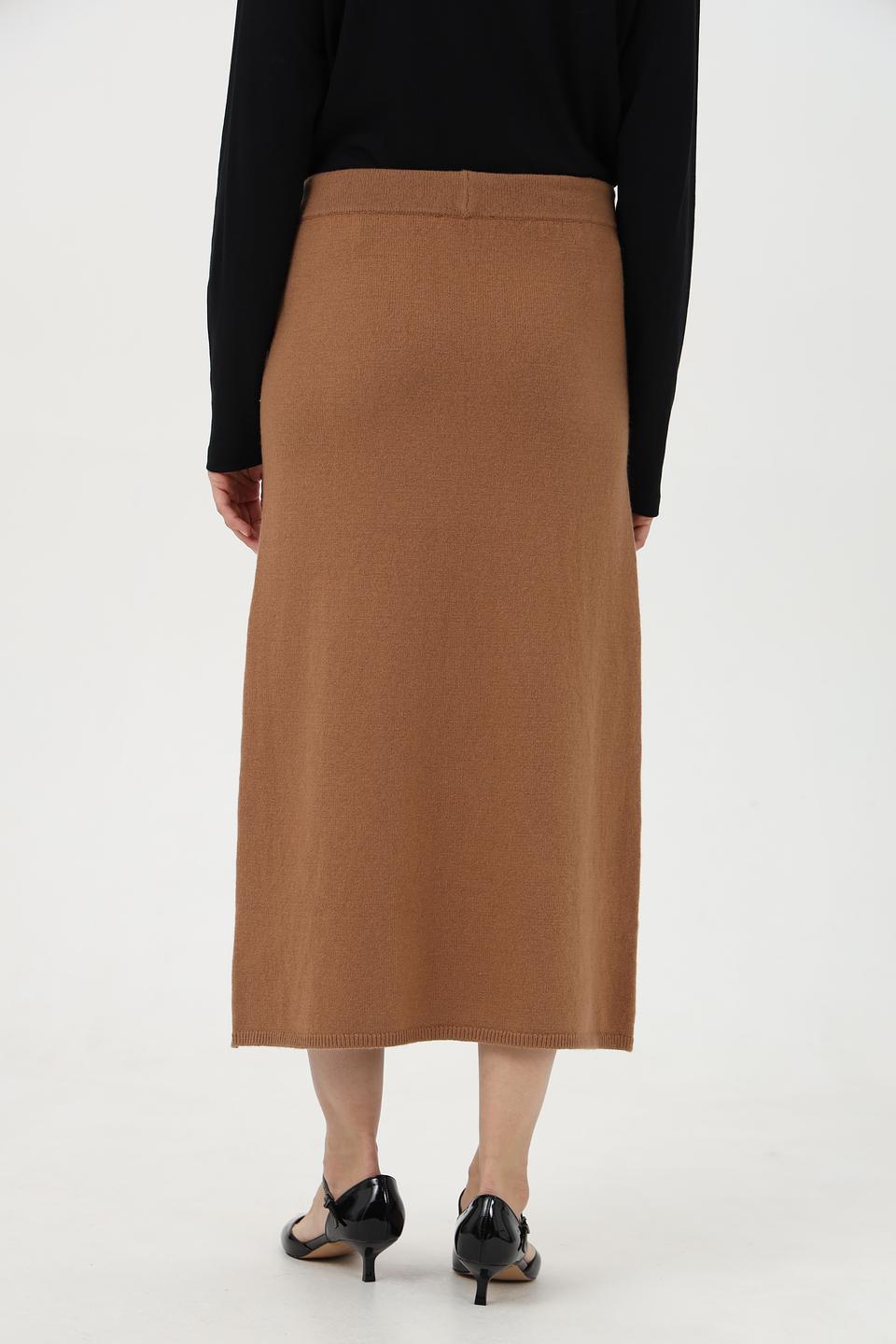 Юбка вязаная Oui коричневая