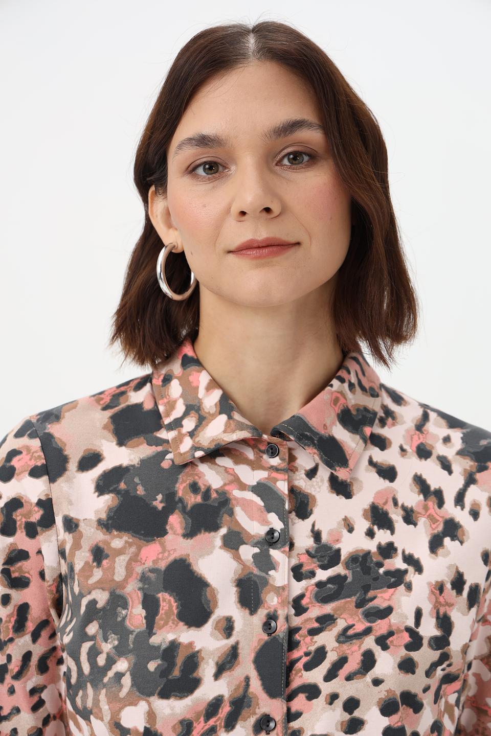 Блузка Lebek с леопардовым принтом