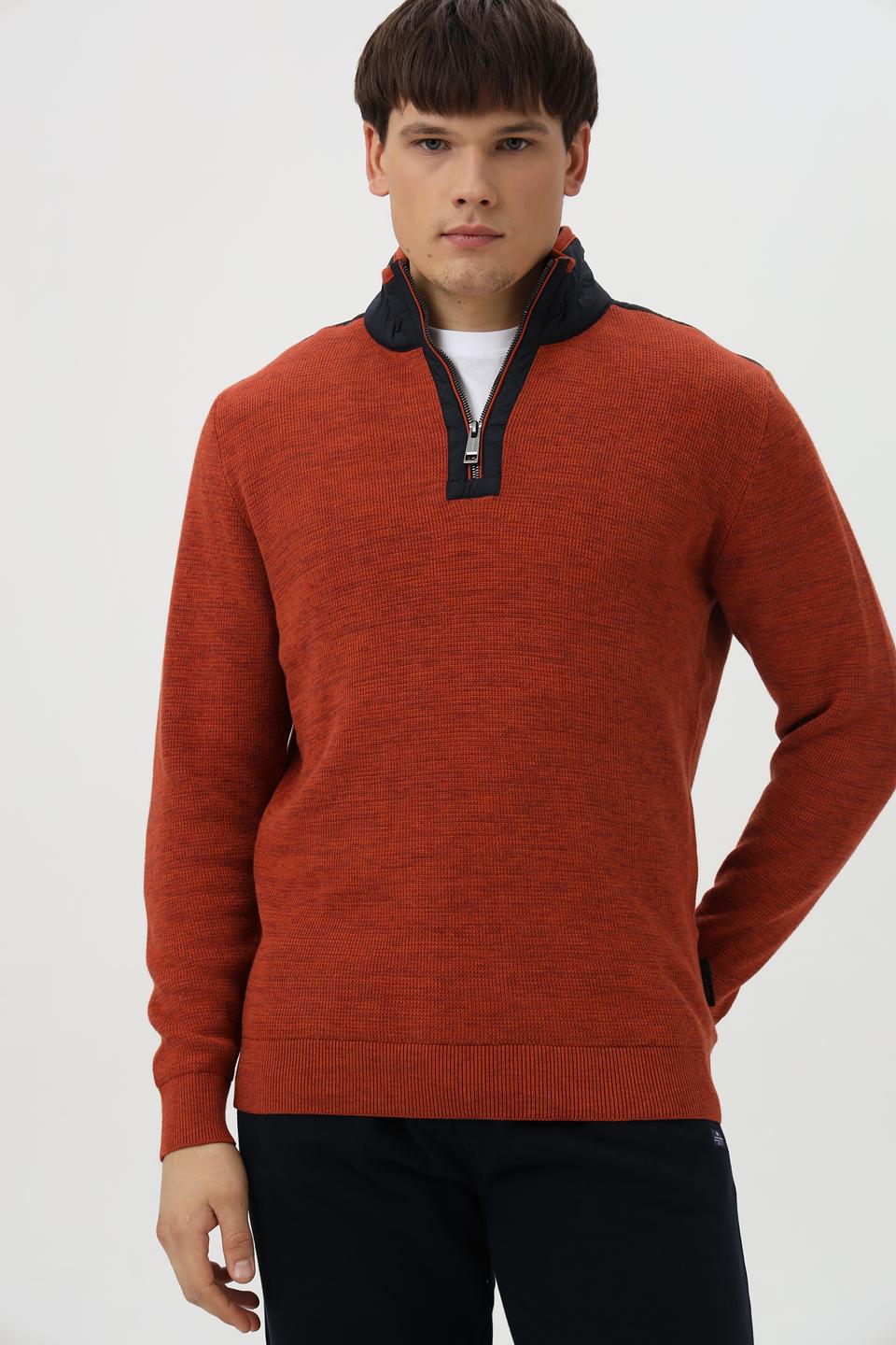 Джемпер Casa Moda с молнией терракотовый