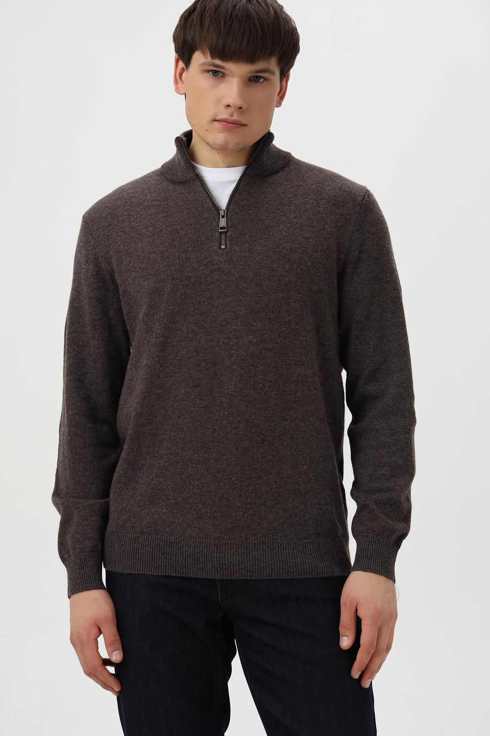 Джемпер Casa Moda с молнией коричневый