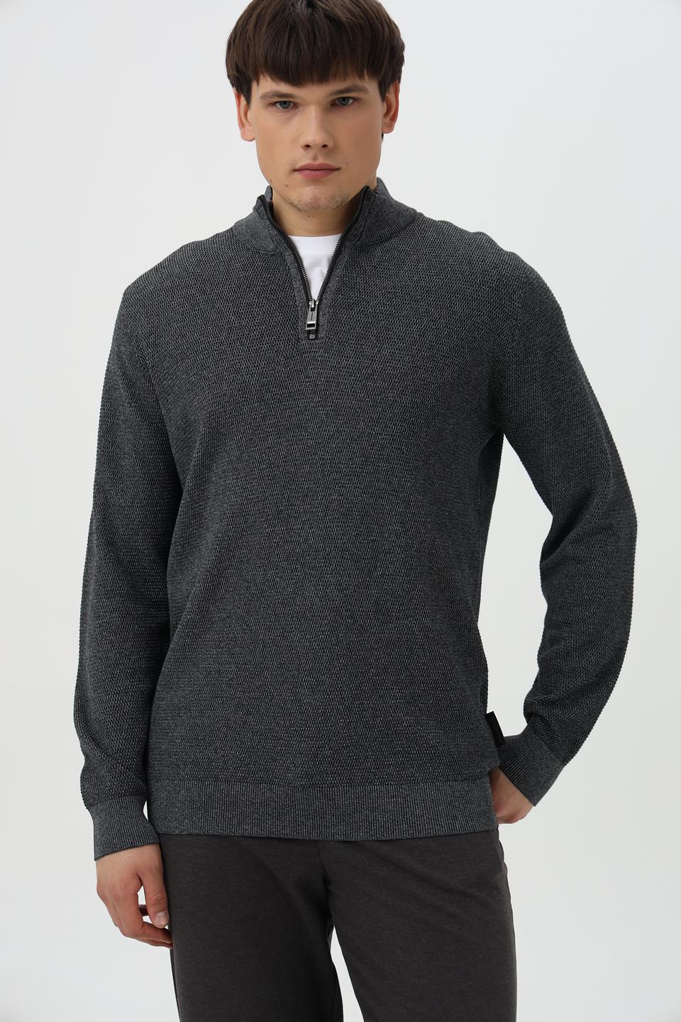 Джемпер Casa Moda с молнией серый