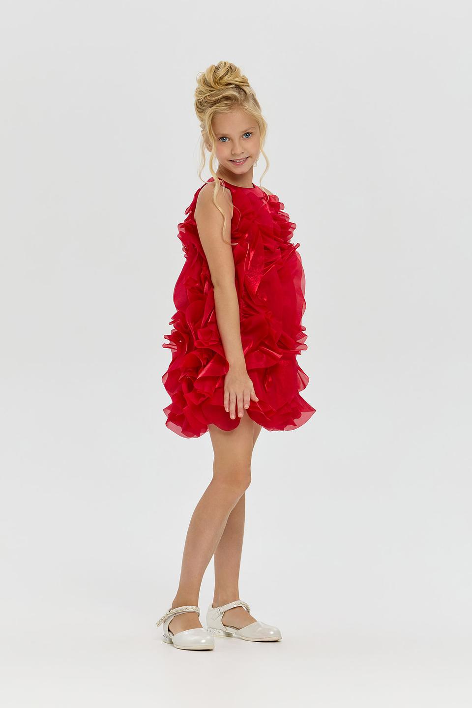 Платье Choupette дев. с оборками красное