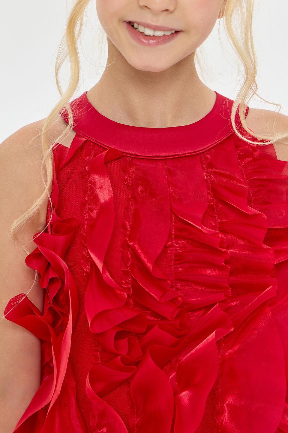 Платье Choupette дев. с оборками красное