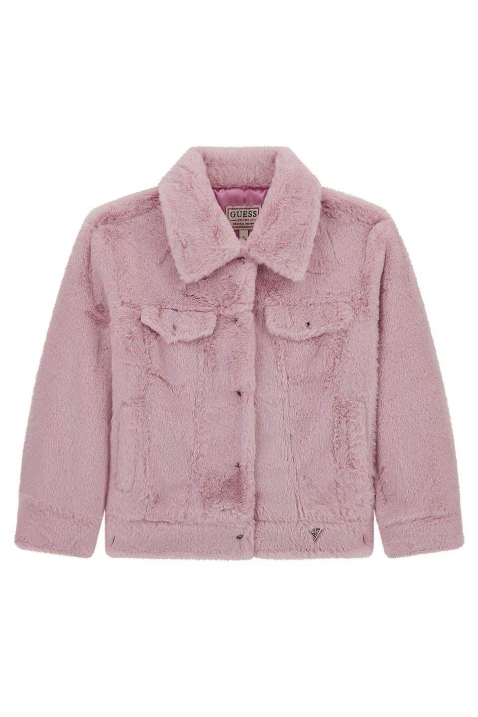 Куртка Guess деним из искусственного меха