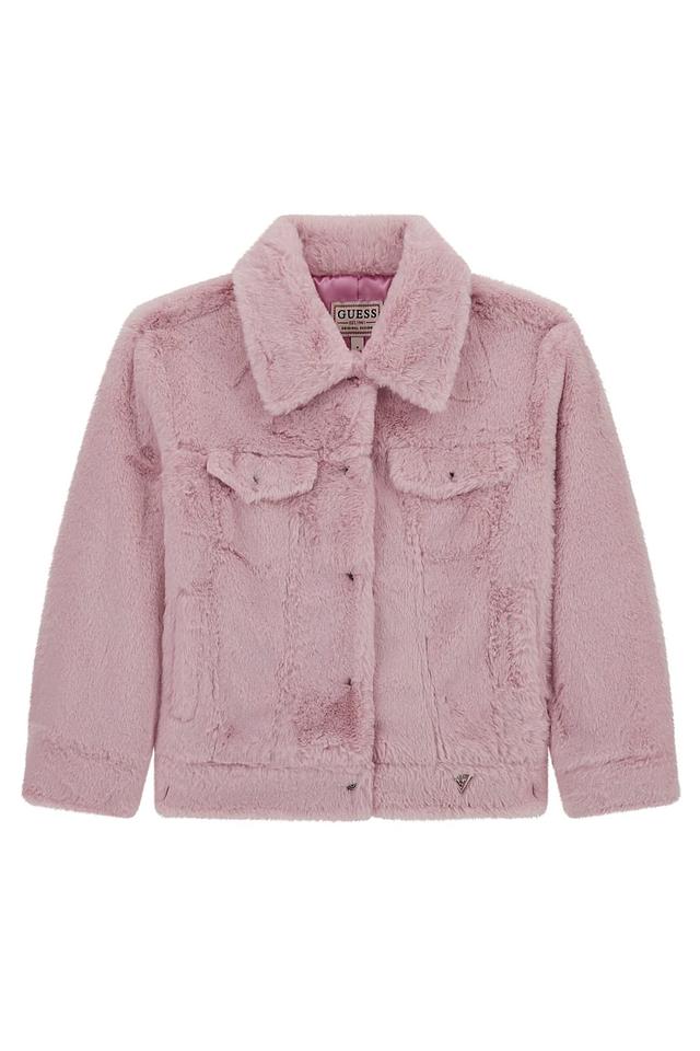 Куртка Guess деним из искусственного меха