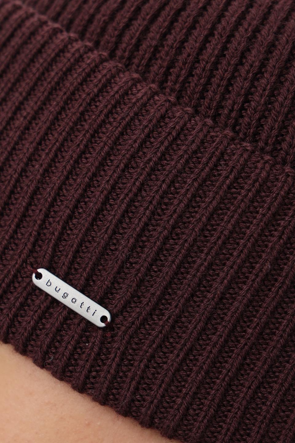 Шапка Bugatti вязаная бордовая