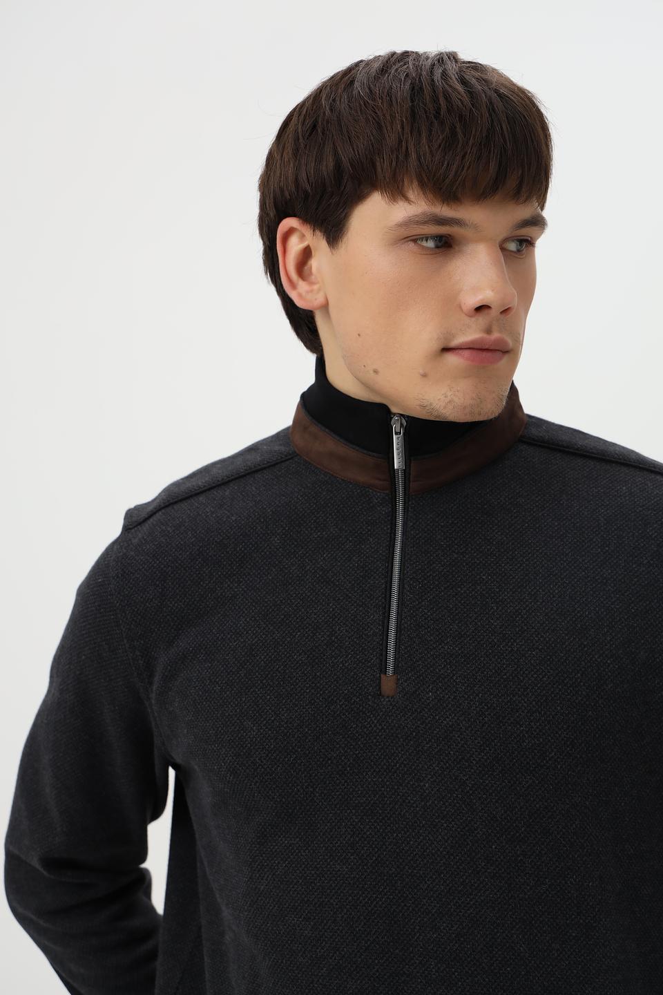 Джемпер Bugatti с молнией серый