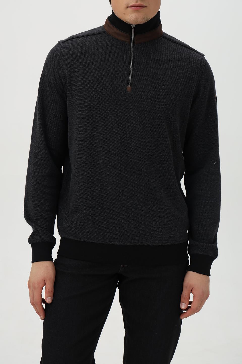 Джемпер Bugatti с молнией серый