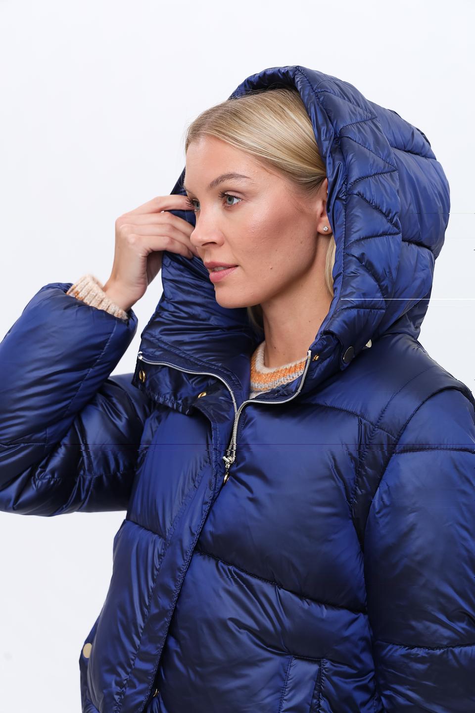 Пальто Electra style синее стеганое