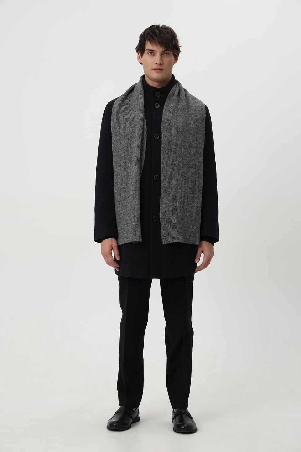 Шарф Bugatti в клетку серый