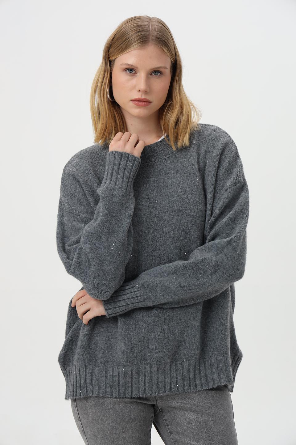 Пуловер Croche с пайетками