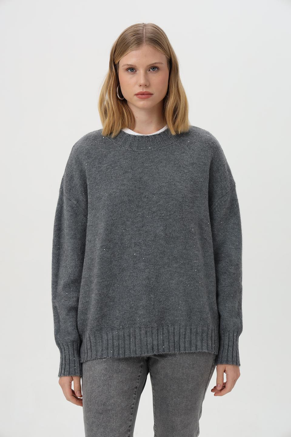 Пуловер Croche с пайетками