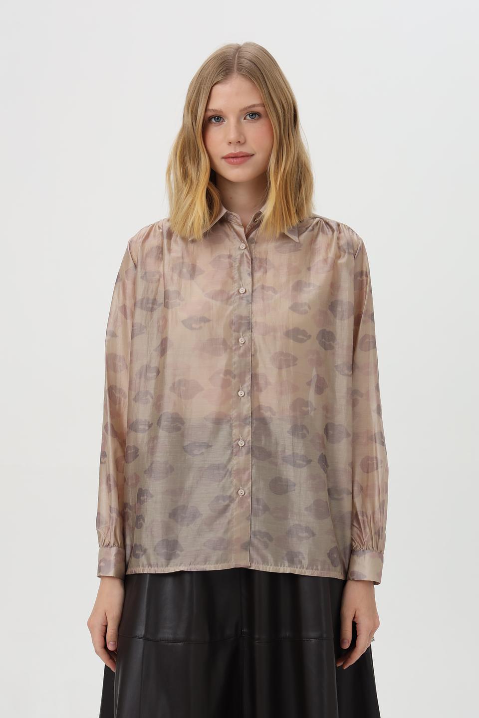 Блузка Croche с принтом губ