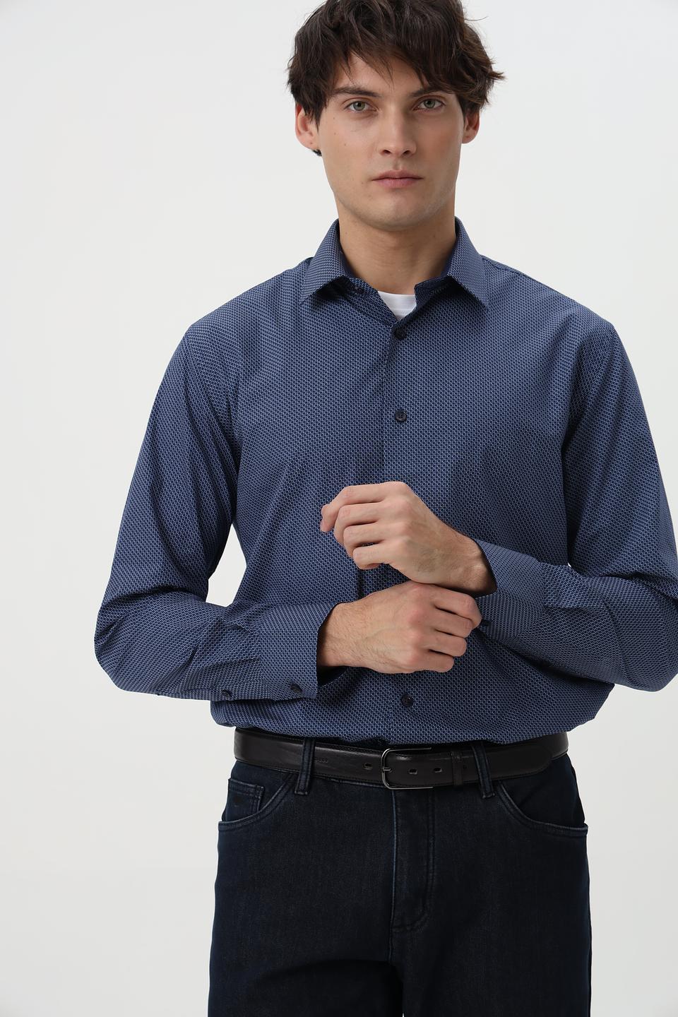 Рубашка Sea Barrier с принтом, синяя