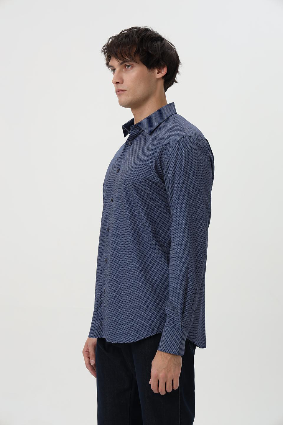 Рубашка Sea Barrier с принтом, синяя