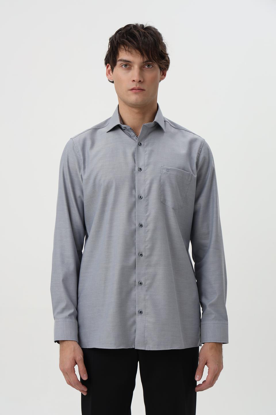 Рубашка Casa Moda серая с длинным рукавом