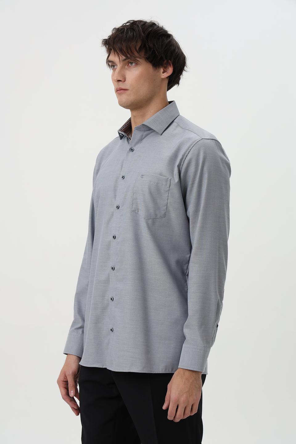 Рубашка Casa Moda серая с длинным рукавом