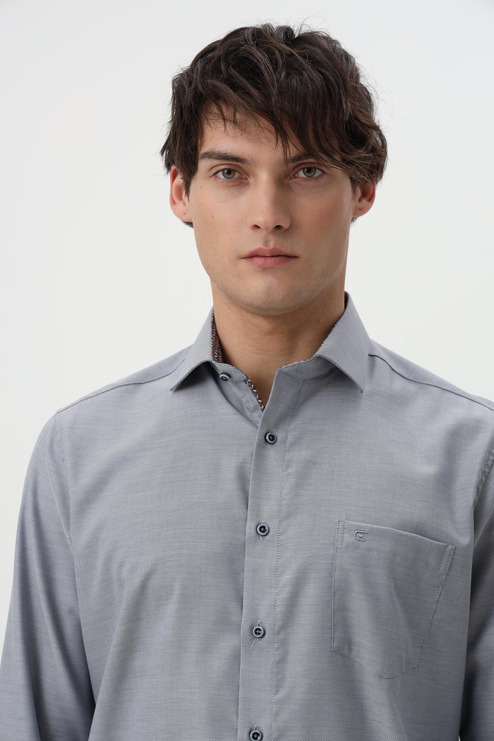 Рубашка Casa Moda серая с длинным рукавом