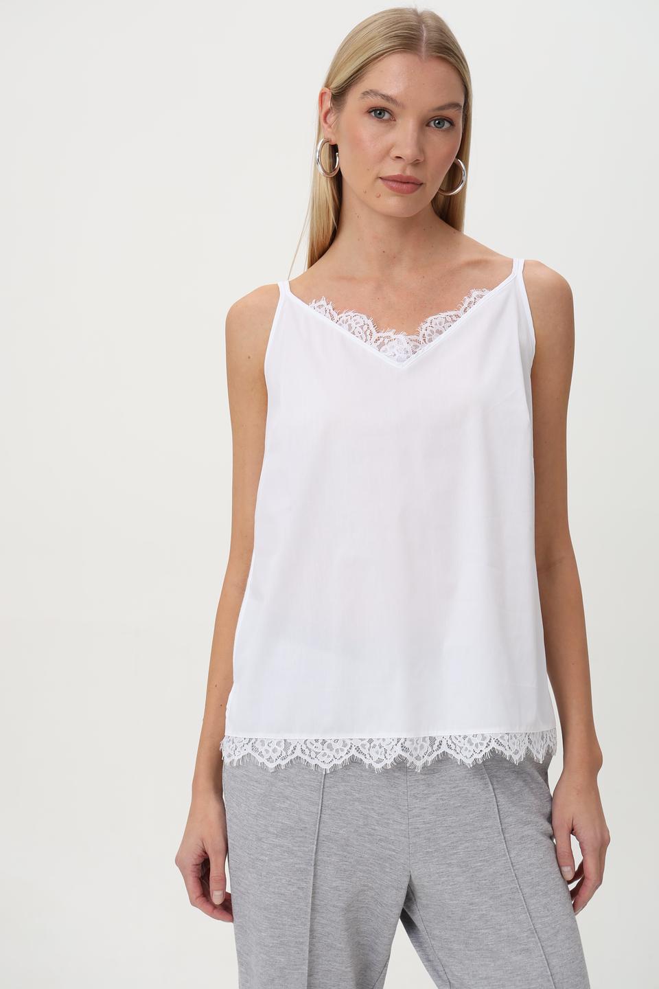 Топ на бретельках Just Valeri с кружевом