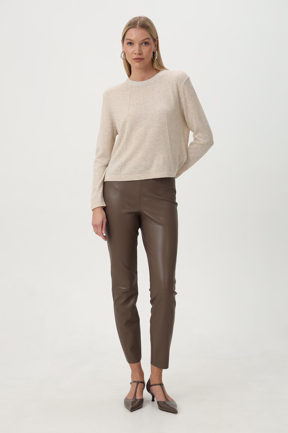 Пуловер Oui с отделкой