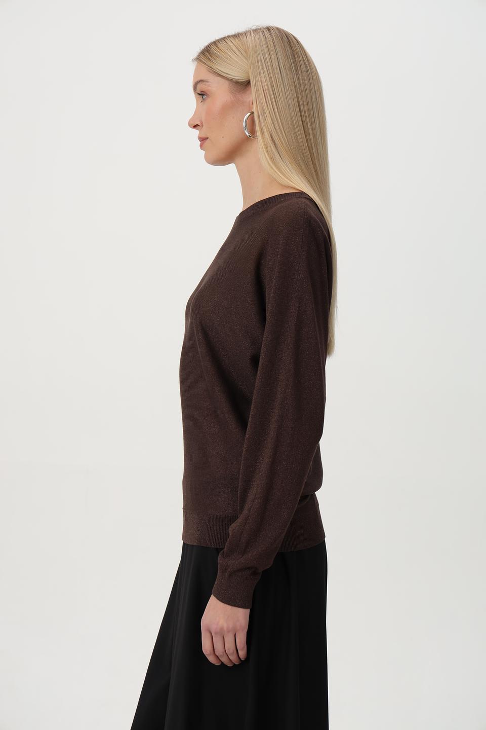 Пуловер Betty Barclay с лодочкой коричневый