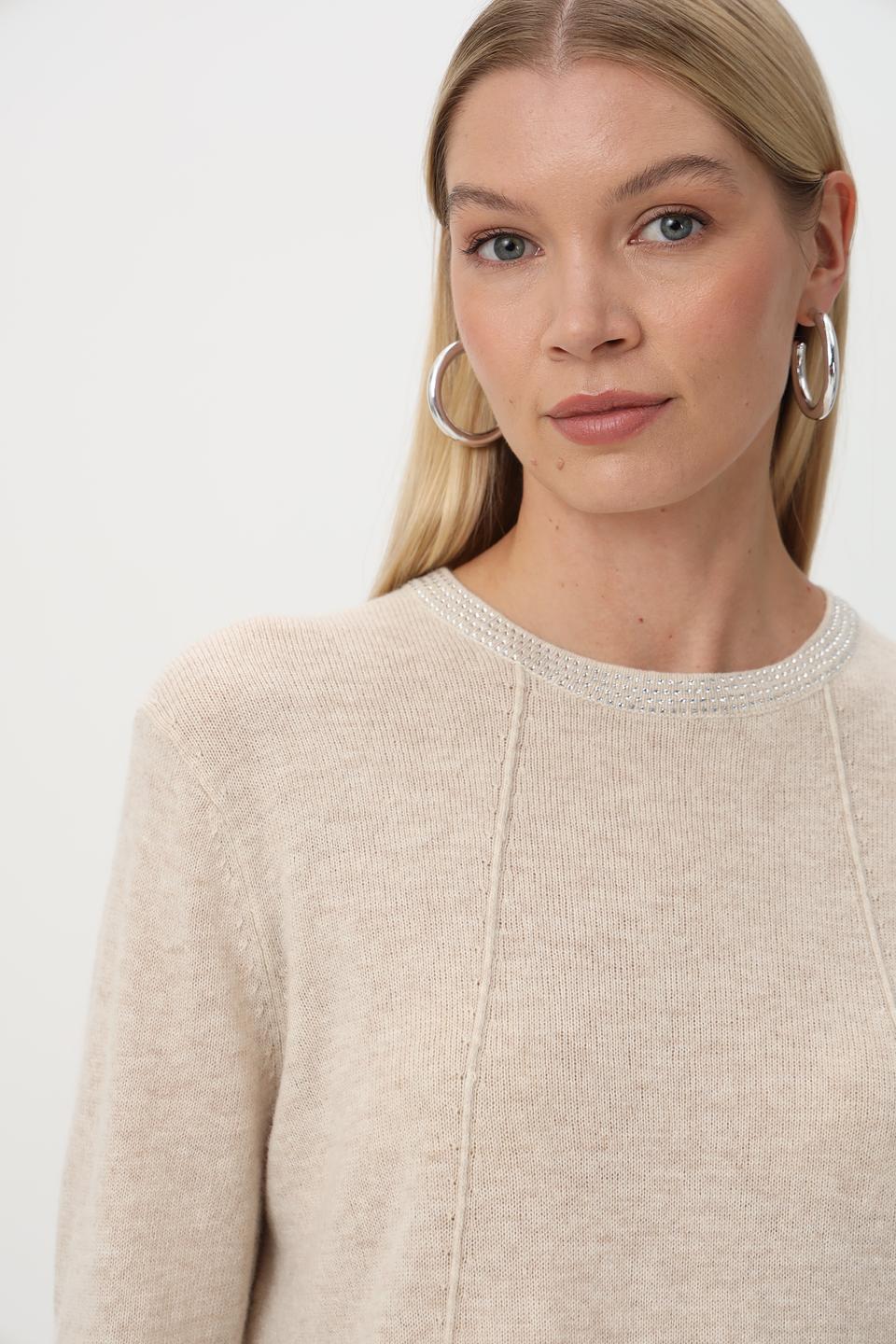 Пуловер Oui с отделкой