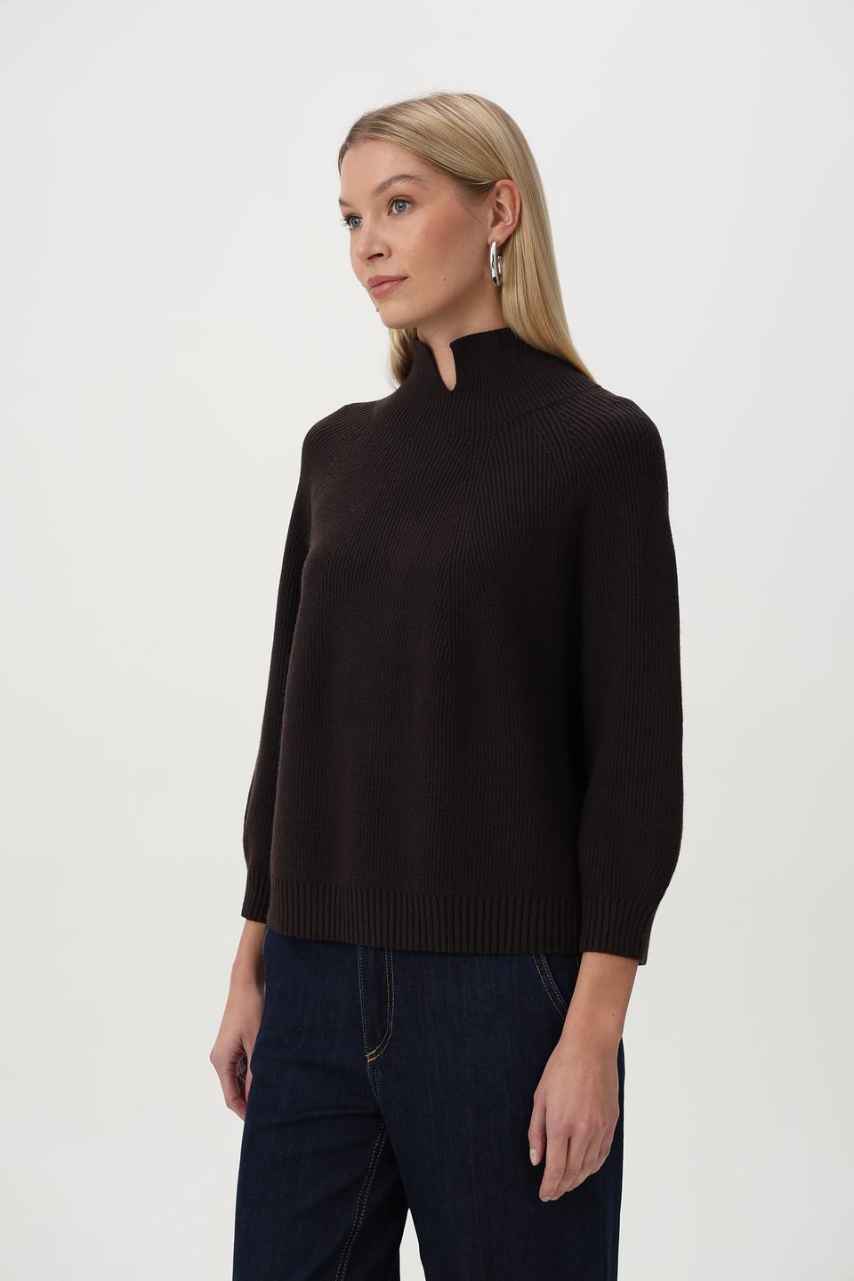 Пуловер Oui с воротником-стойкой