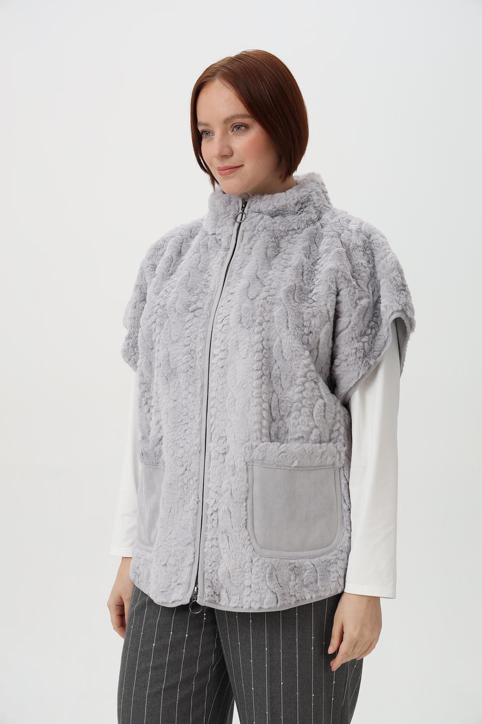 Жилет Bianca из искусственного меха серый