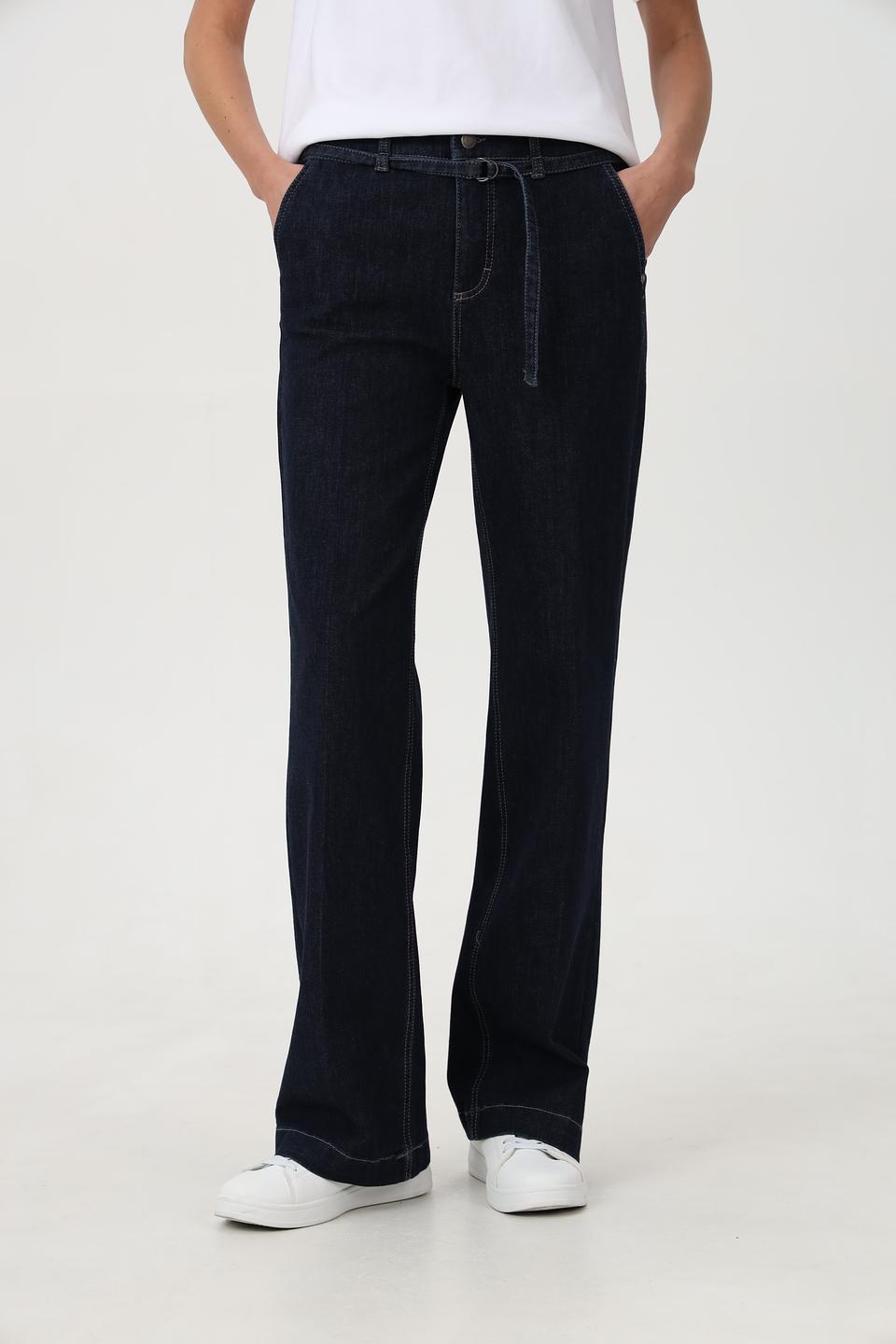 Джинсы Anna Montana с поясом темно-синие