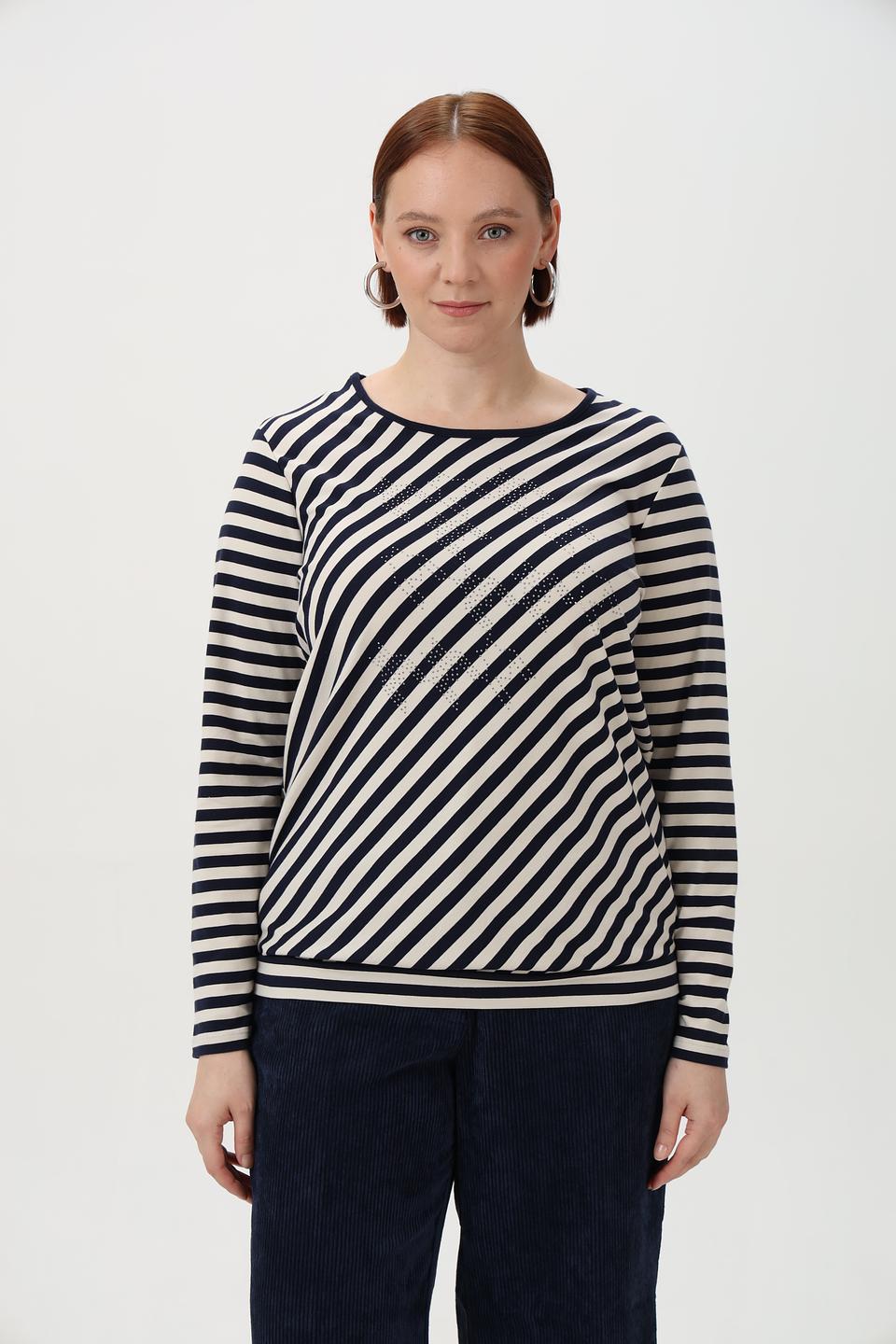 Блузка Olsen в полоску с декором