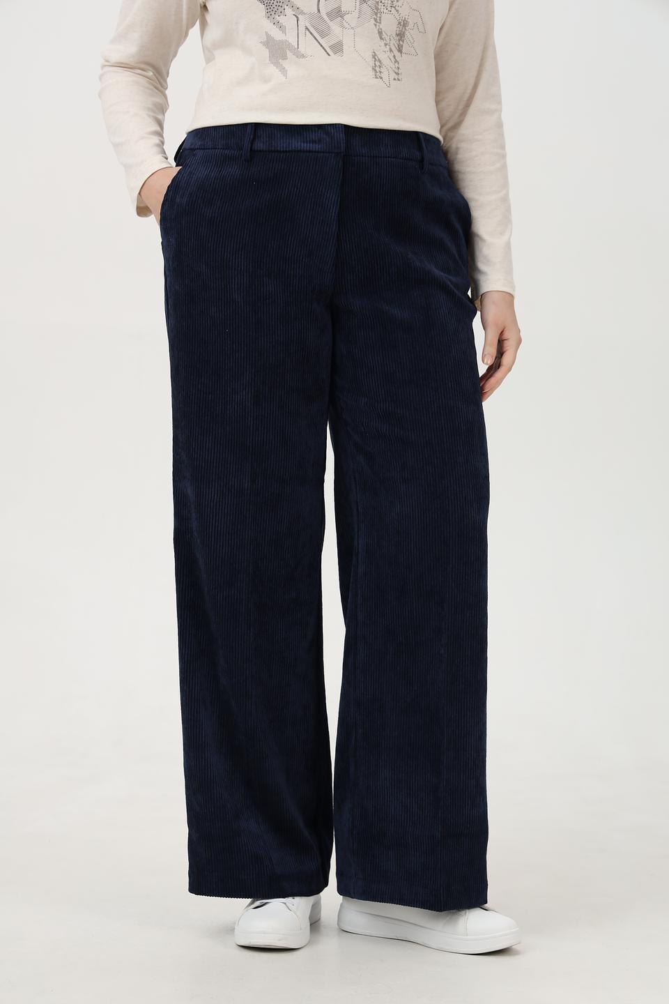 Брюки клеш Olsen вельветовые тёмно-синие