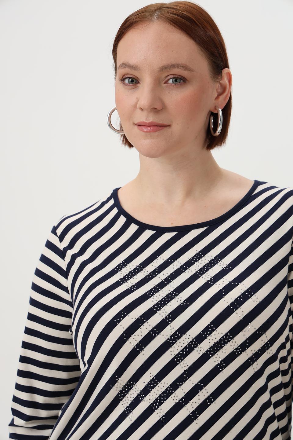 Блузка Olsen в полоску с декором