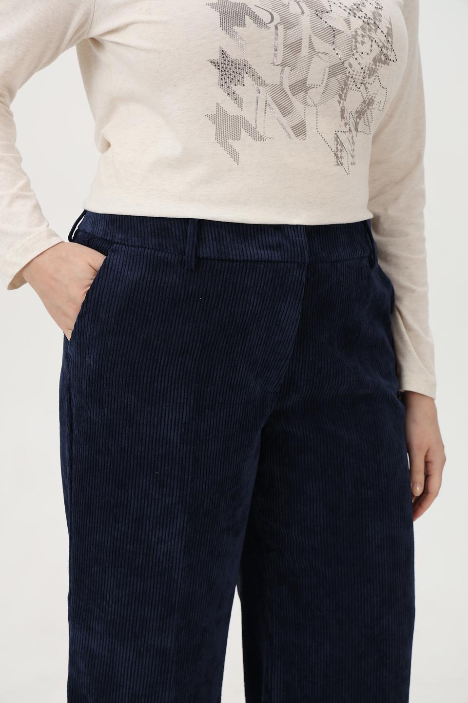 Брюки клеш Olsen вельветовые тёмно-синие