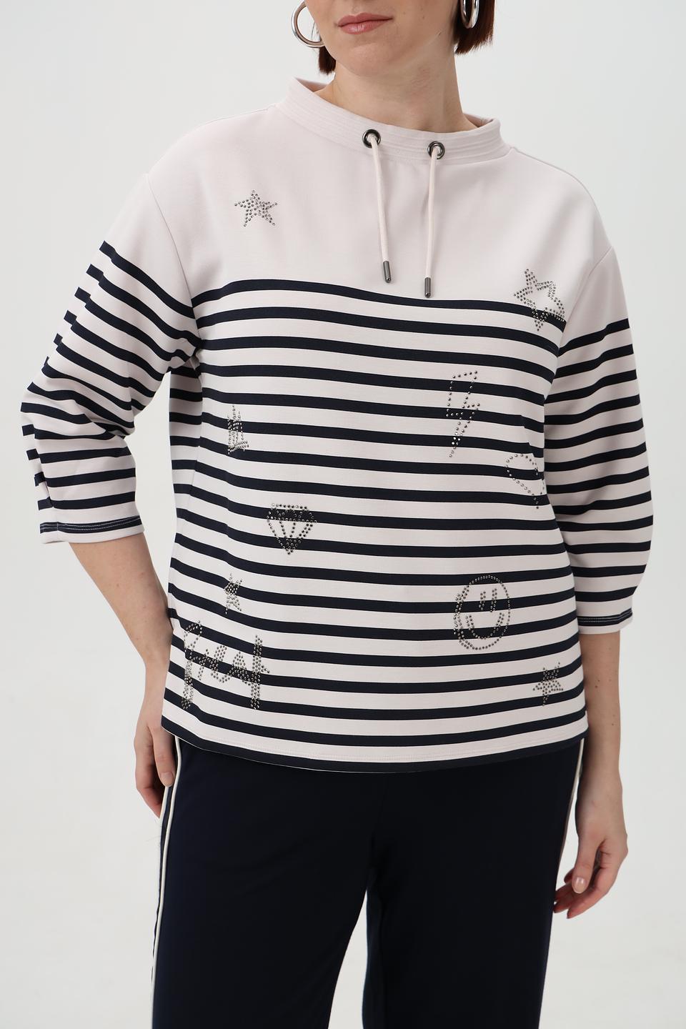 Пуловер Barbara Lebek с полосками и стразами