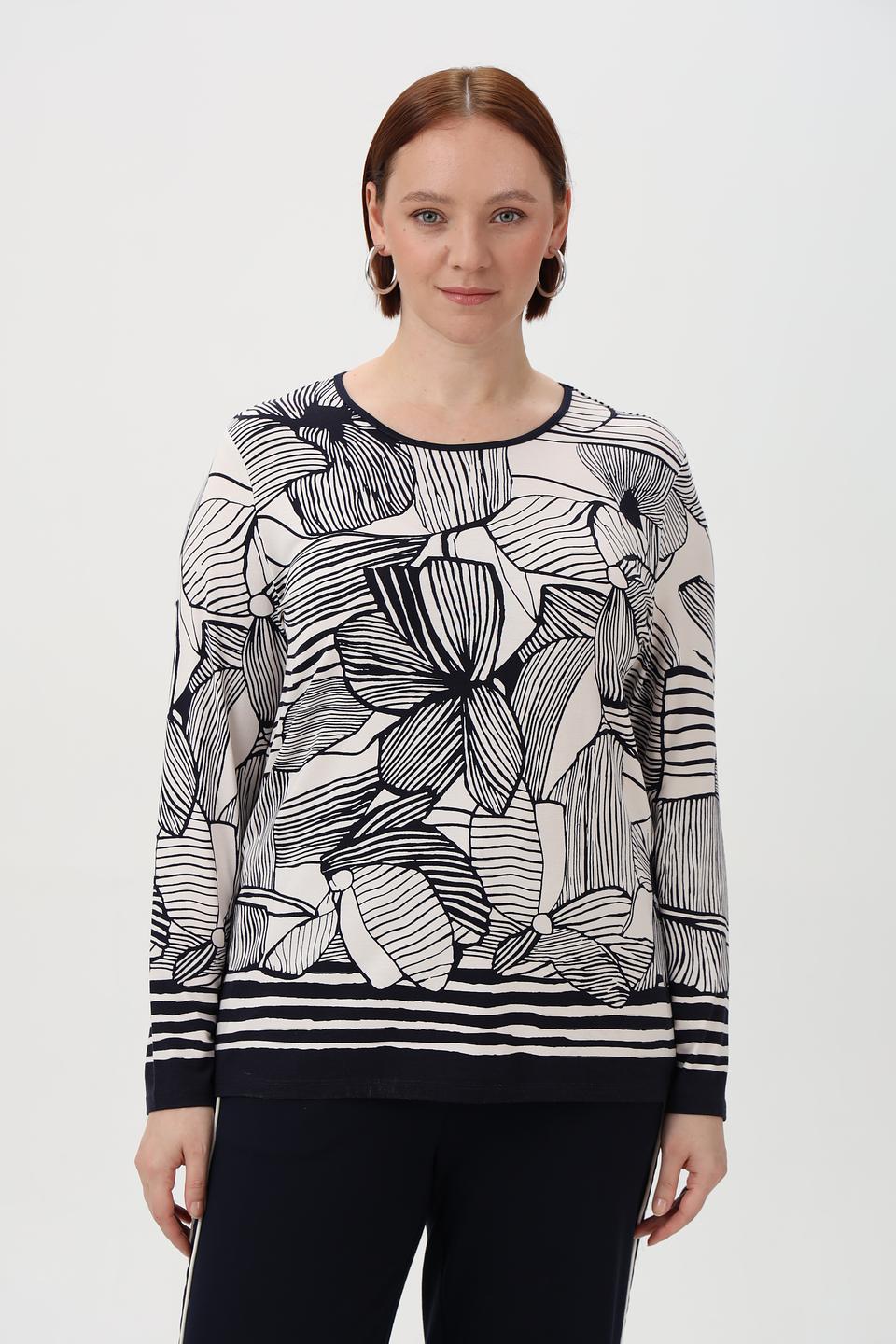 Лонгслив Lebek с принтом